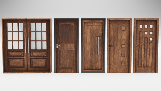 Wooden door Pack 4K Modelo 3D .c4d .max .obj .3ds .fbx .stl .blend 