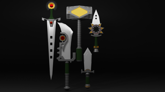Pack Sword Low Poly Modello 3D .c4d .max .obj .3ds .fbx .stl .blend 