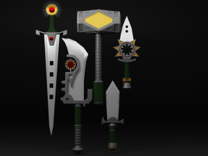 Pack Sword Low Poly 3D Model