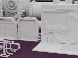 Spaceship Pack Parts Model 3D