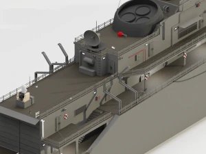 Type 21 Frigate Battleship 3D Model
