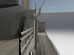 Type 21 Frigate Battleship 3D Model