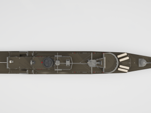 Type 21 Frigate Battleship Modelo 3D