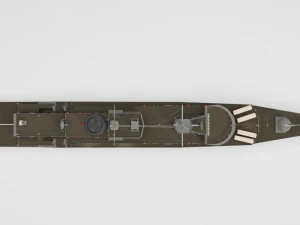 Type 21 Frigate Battleship 3D Model