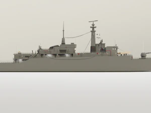 Type 21 Frigate Battleship 3D Model