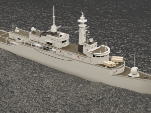 Type 21 Frigate Battleship Modelo 3D