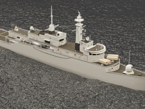 Type 21 Frigate Battleship 3D Model