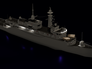 Type 21 Frigate Battleship Modelo 3D