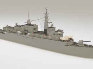 Type 21 Frigate Battleship Modelo 3D