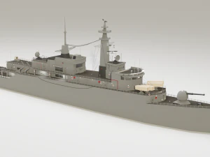 Type 21 Frigate Battleship 3D Model