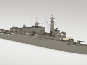 Type 21 Frigate Battleship Modelo 3D