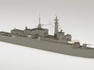 Type 21 Frigate Battleship 3D Model