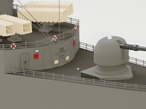 Type 21 Frigate Battleship Modelo 3D