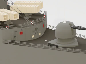 Type 21 Frigate Battleship 3D Model