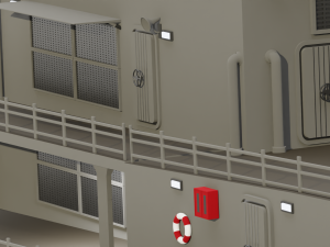 Type 21 Frigate Battleship Modelo 3D