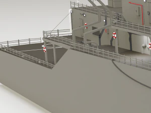 Type 21 Frigate Battleship 3D Model