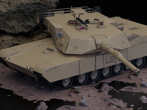Tanque de batalha principal Abrams M1A2 Modelo 3D