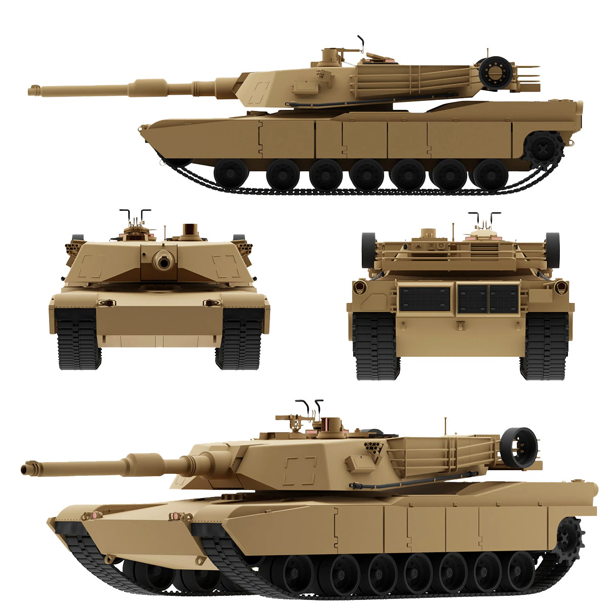Tanque de batalha principal Abrams M1A2 Modelo 3D .c4d .max .obj .3ds .fbx .stl .blend 