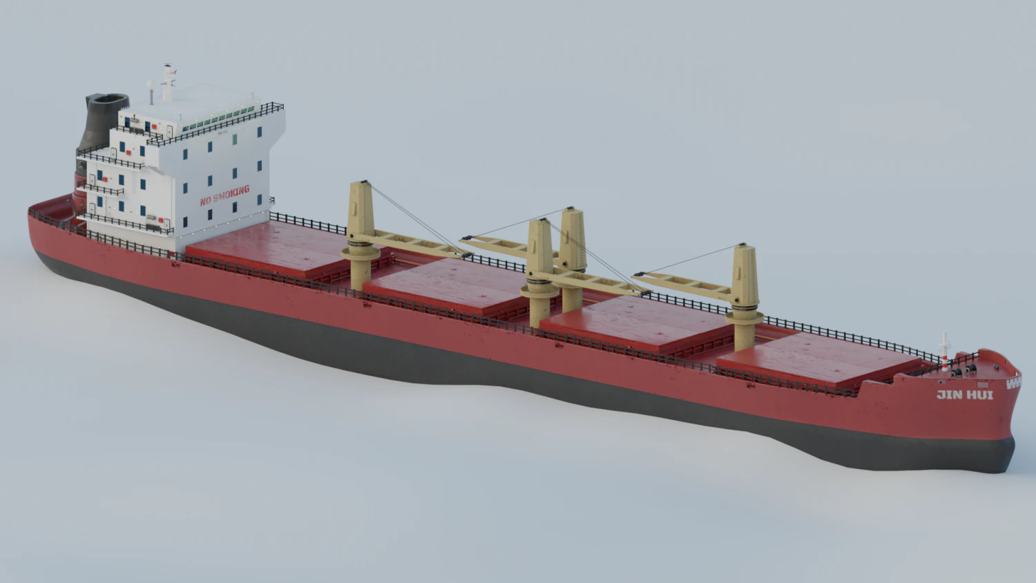 Bulk carrier ship 3D Model .c4d .max .obj .3ds .fbx .stl .blend 