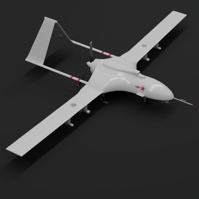 Turkish Combat Drone 3D 模型 .c4d .max .obj .3ds .fbx .stl .blend 