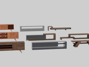 TV Desk Pack 3D Model