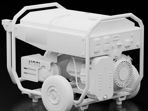 Gas Powered Portable Generator 3D Model
