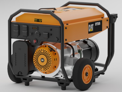 Gas Powered Portable Generator 3D Model