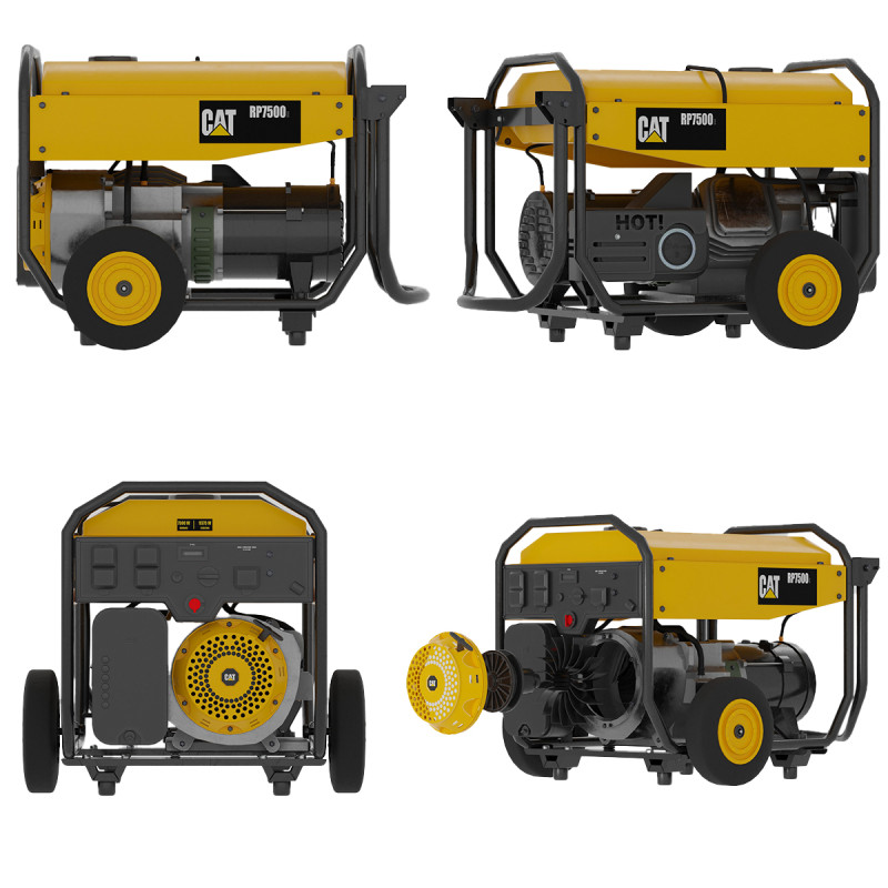 Gas Powered Portable Generator 3D Model .c4d .max .obj .3ds .fbx .stl .blend