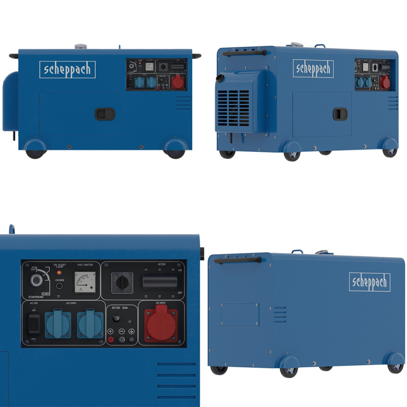 Diesel Generator Scheppach Modelo 3D .c4d .max .obj .3ds .fbx .stl .blend