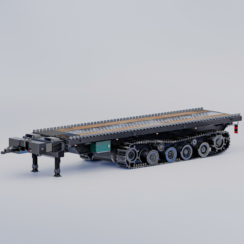 Military Chain Trailer Model 3D .c4d .max .obj .3ds .fbx .stl .blend 