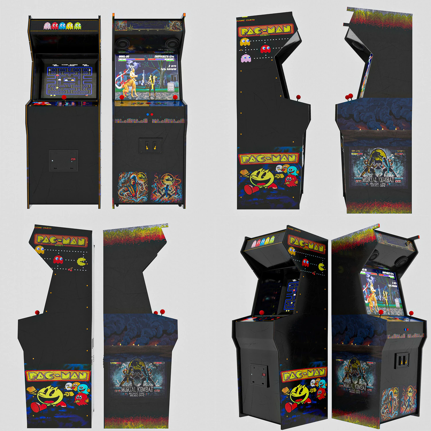 Mortal Combat - Pac Man Arcade Game 3D Model .c4d .max .obj .3ds .fbx .stl .blend