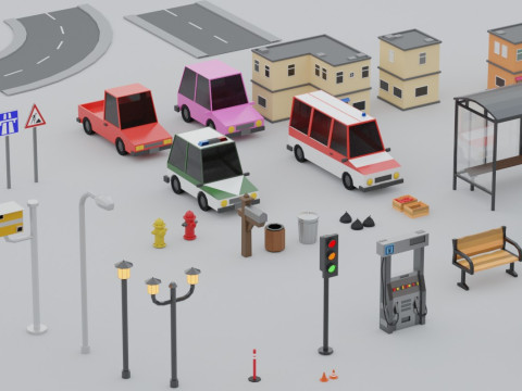 Lowpoly City Props Pack Modelo 3D