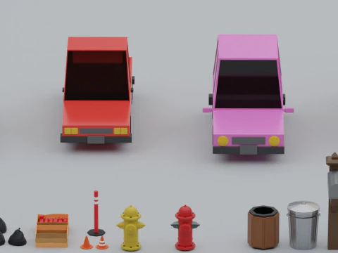 लोपोली सिटी प्रॉप्स पैक 3D मॉडल