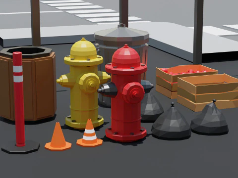 लोपोली सिटी प्रॉप्स पैक 3D मॉडल