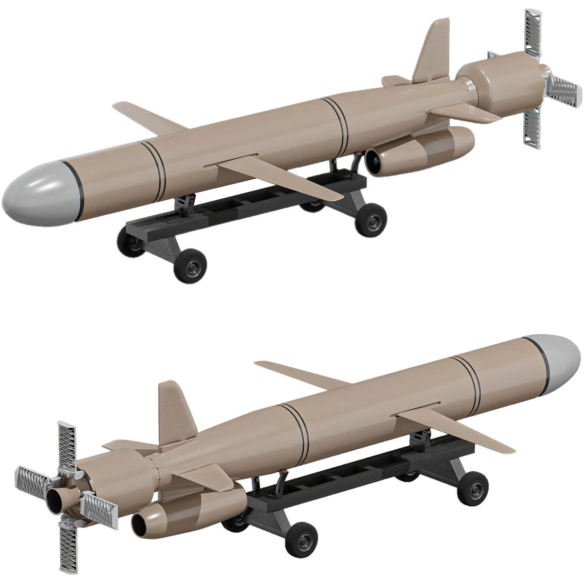 Cruise Missile 3D Model .c4d .max .obj .3ds .fbx .stl .blend 