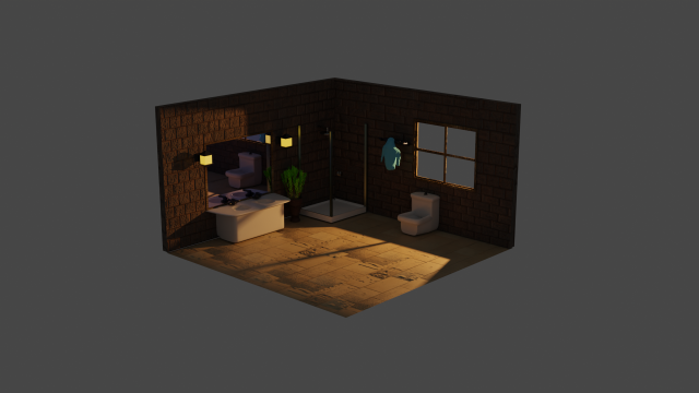 3d design of a bathroom 3Dモデル .c4d .max .obj .3ds .fbx .stl .blend
