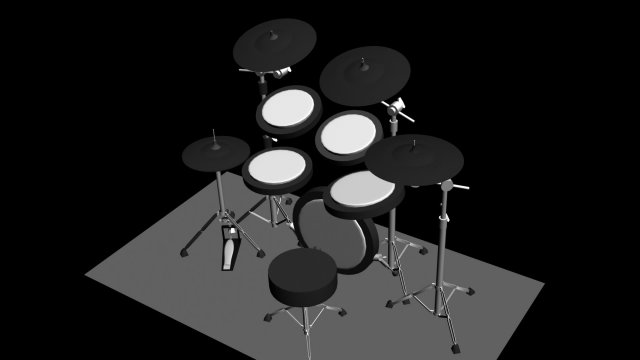 electric drums 3D Model .c4d .max .obj .3ds .fbx .stl .blend 