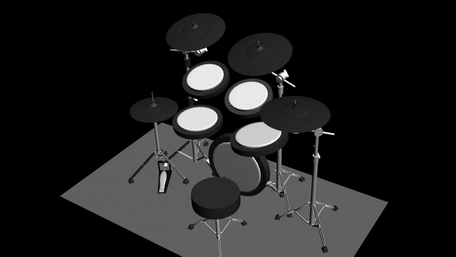 electric drums 3D Model .c4d .max .obj .3ds .fbx .stl .blend