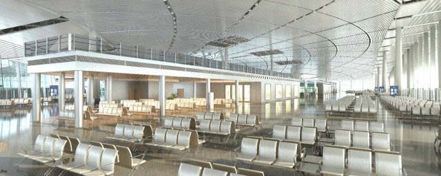 airport interior 01 3D Model .c4d .max .obj .3ds .fbx .stl .blend 