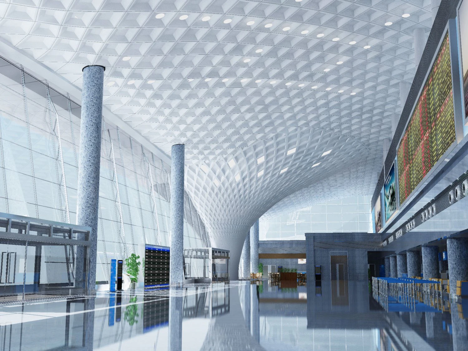 airport interior 03 3D Model .c4d .max .obj .3ds .fbx .stl .blend 