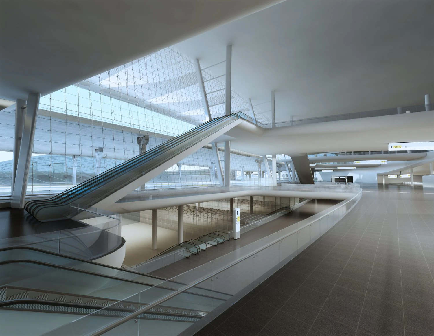 airport interior 04 3D Model .c4d .max .obj .3ds .fbx .stl .blend