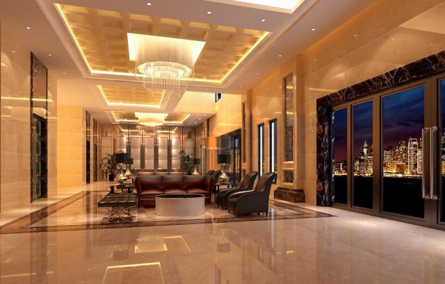 lobby 006 Modelo 3D .c4d .max .obj .3ds .fbx .stl .blend 