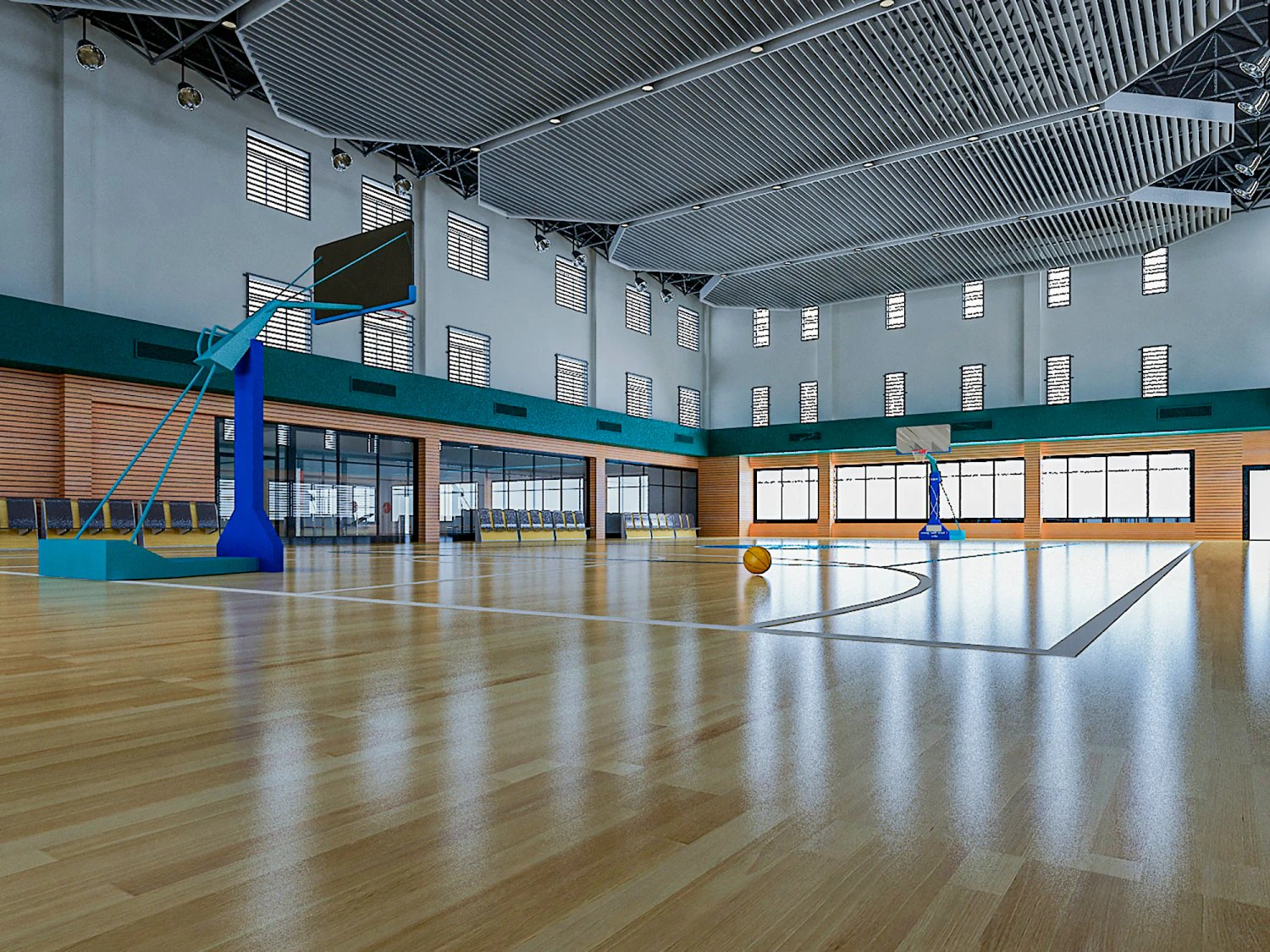 basketball gym 003 3D Model .c4d .max .obj .3ds .fbx .stl .blend