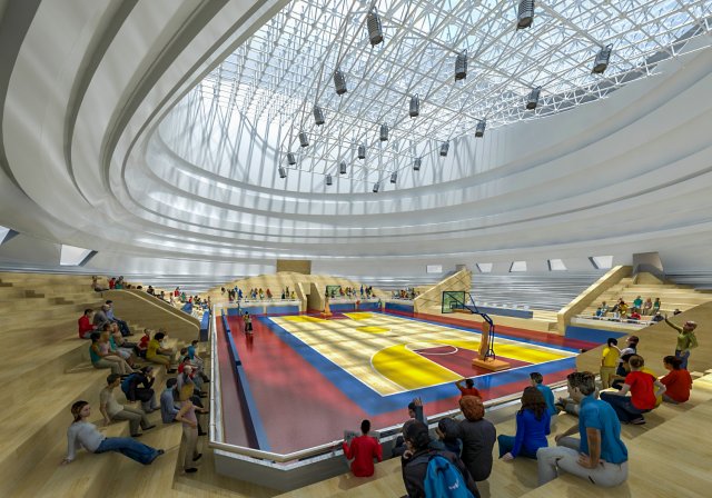 basketball gym 004 3D Модель .c4d .max .obj .3ds .fbx .stl .blend 
