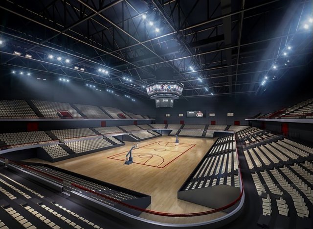 basketball gym 007 3D Модель .c4d .max .obj .3ds .fbx .stl .blend 