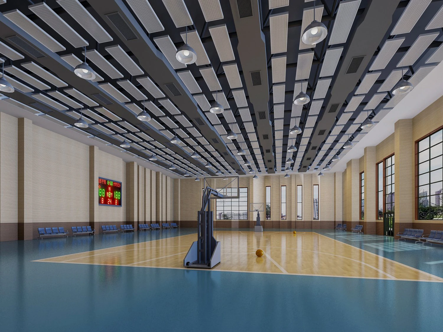 basketball gym 009 3D Model .c4d .max .obj .3ds .fbx .stl .blend