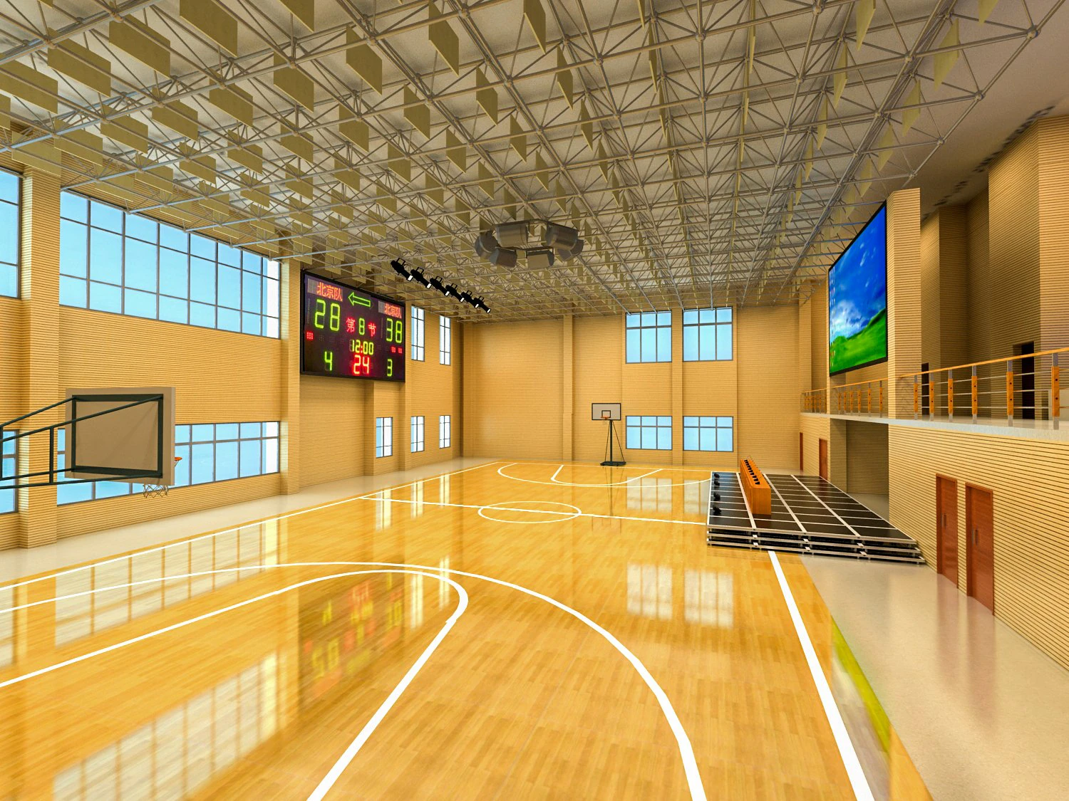 basketball gym 013 3D Model .c4d .max .obj .3ds .fbx .stl .blend 