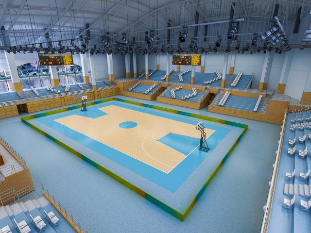 basketball gym 015 Modelo 3D .c4d .max .obj .3ds .fbx .stl .blend 