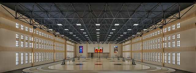 basketball gym 018 Model 3D .c4d .max .obj .3ds .fbx .stl .blend 