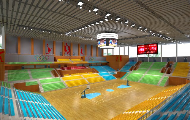basketball gym 019 3D Model .c4d .max .obj .3ds .fbx .stl .blend 